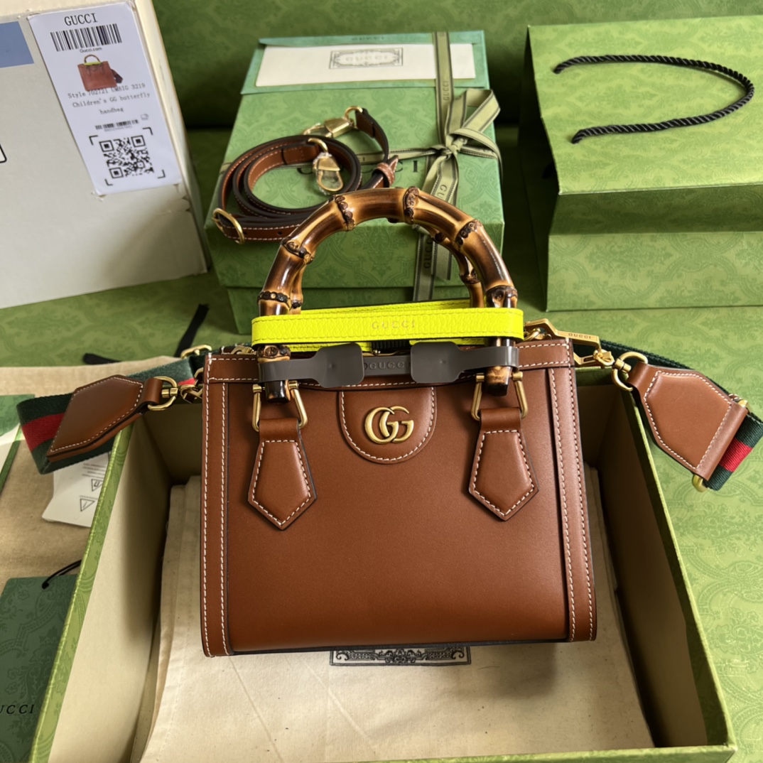 Bagsaaa Gvc*1 Diana GG tote bag brown - 20*16*10cm