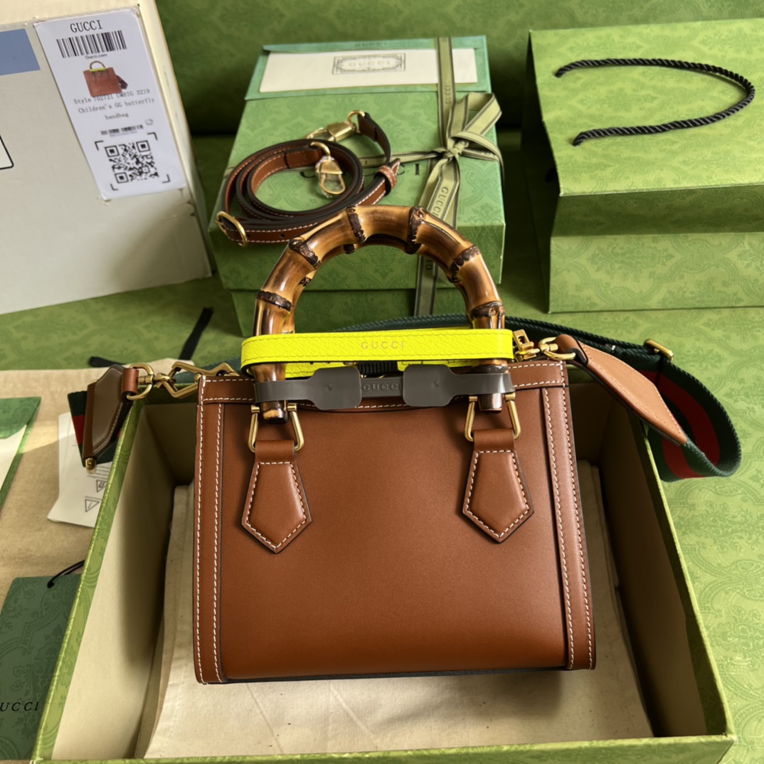 Bagsaaa Gvc*1 Diana GG tote bag brown - 20*16*10cm