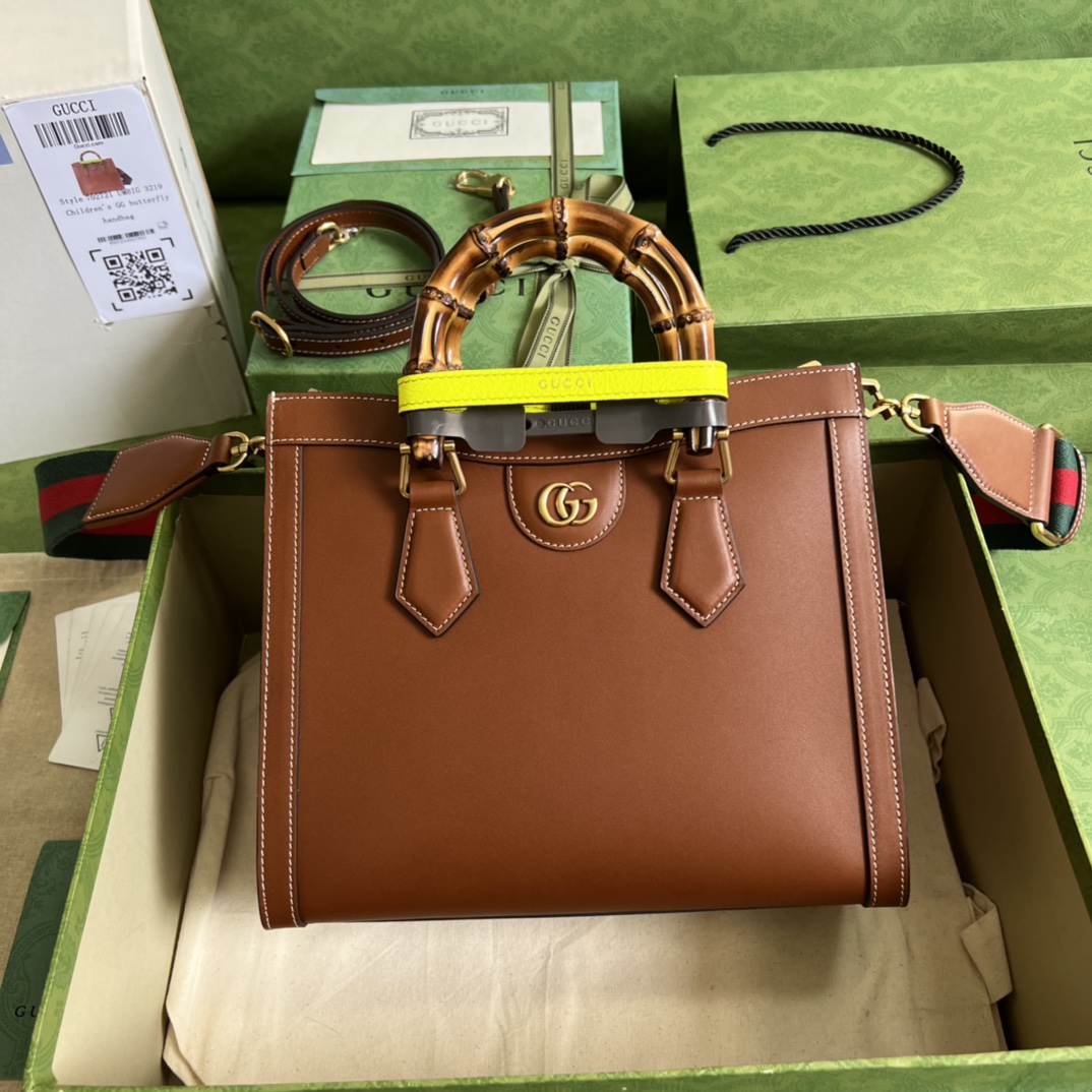 Bagsaaa Gvc*1 Diana GG tote bag brown - 27x24x11cm