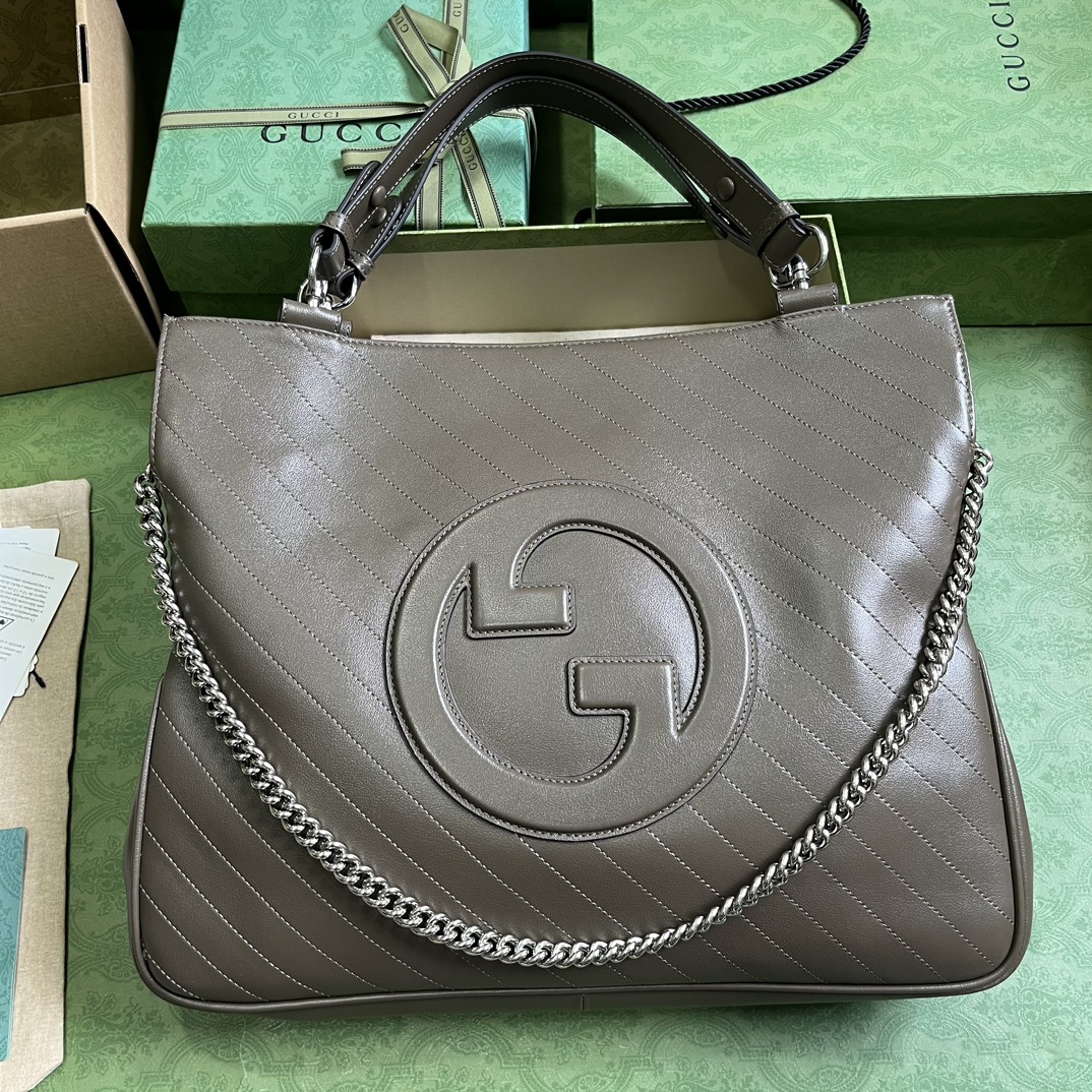 Bagsaaa Gvc*1 Interlocking G Blondie Tote Bag Taupe - 34.5x 41x 8cm