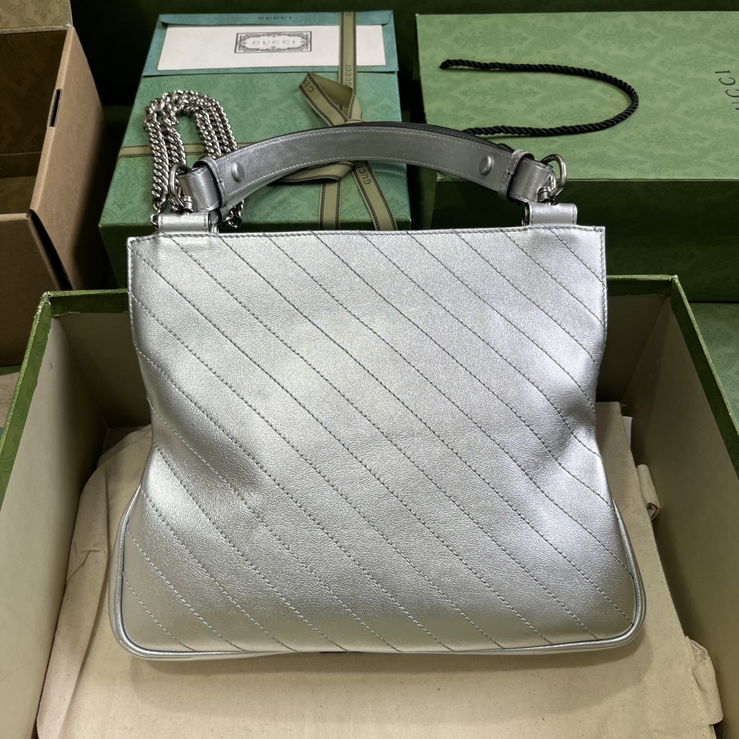 Bagsaaa Gvc*1 Interlocking G Blondie Tote Bag Silver - 24x 30x 6cm
