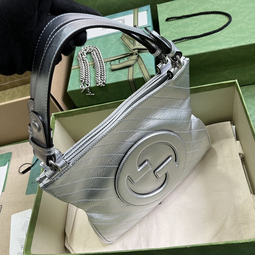 Bagsaaa Gvc*1 Interlocking G Blondie Tote Bag Silver - 24x 30x 6cm