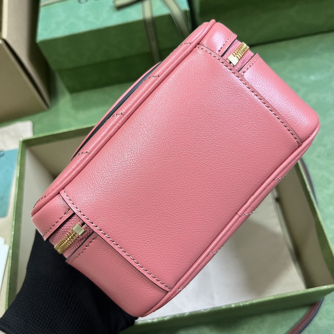 Bagsaaa Gvc*1 Blondie Top Handle Pink Leather Bag - 17x15x9cm