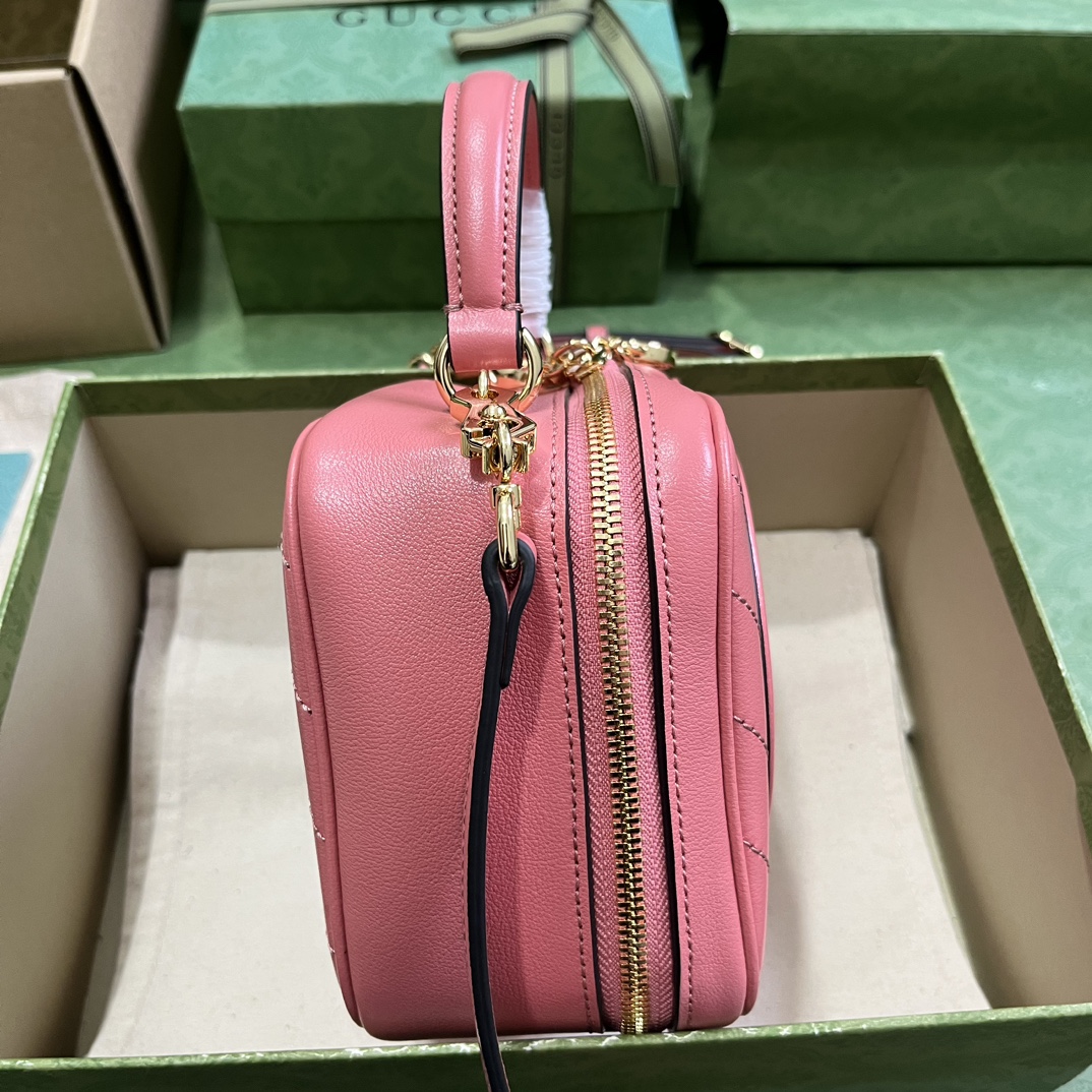 Bagsaaa Gvc*1 Blondie Top Handle Pink Leather Bag - 17x15x9cm
