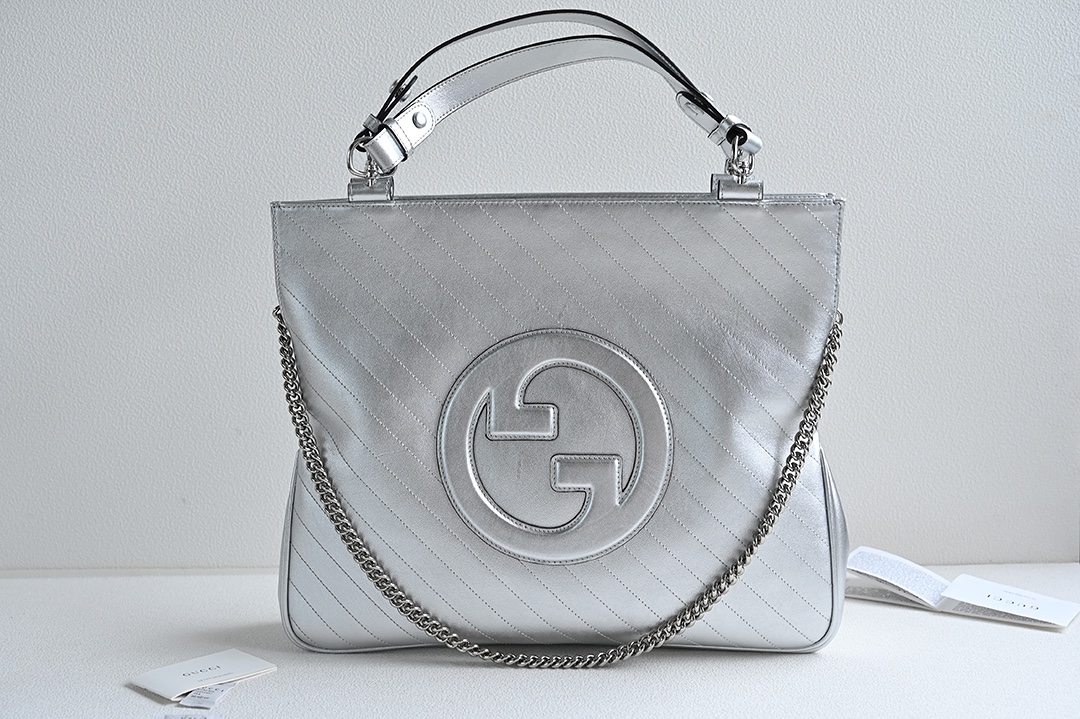 Bagsaaa Gvc*1 Interlocking G Blondie Tote Bag Silver - 34.5x 41x 8cm