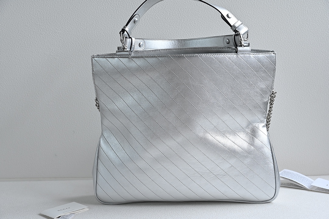 Bagsaaa Gvc*1 Interlocking G Blondie Tote Bag Silver - 34.5x 41x 8cm