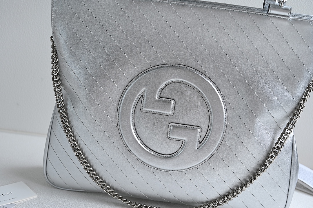 Bagsaaa Gvc*1 Interlocking G Blondie Tote Bag Silver - 34.5x 41x 8cm