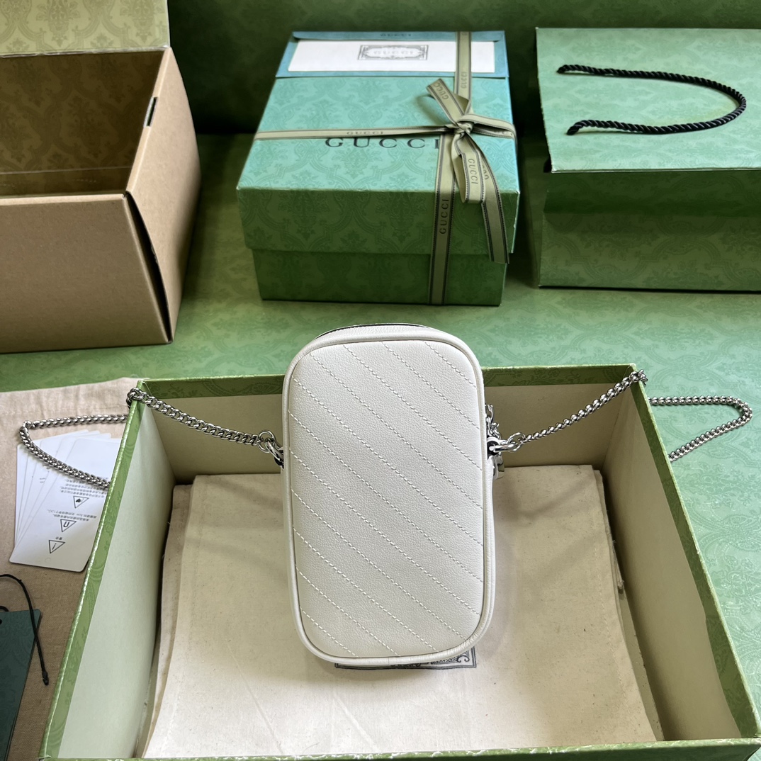Bagsaaa Gvc*1 Blondie Vertical Crossbody White Bag - 18x10.5x4.5cm