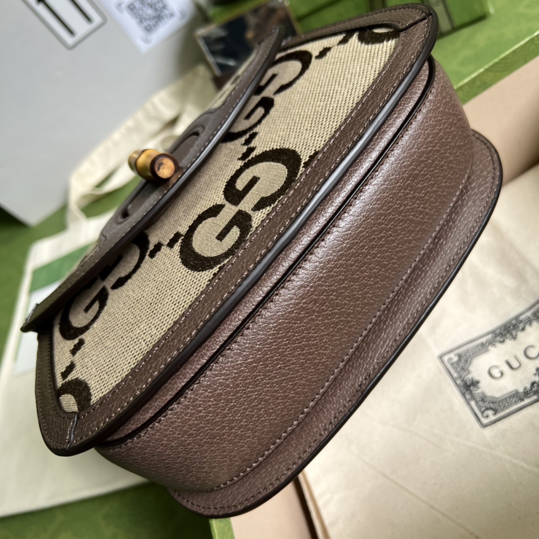 Bagsaaa Bamboo 1947 Aria Top Handle Canvas Leather Bag - 21x15x7cm