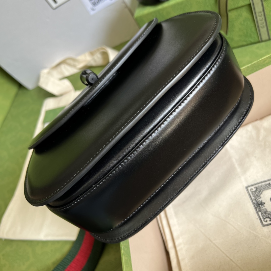 Bagsaaa Bamboo 1947Top Handle All Black Leather Bag - 21*15*7cm