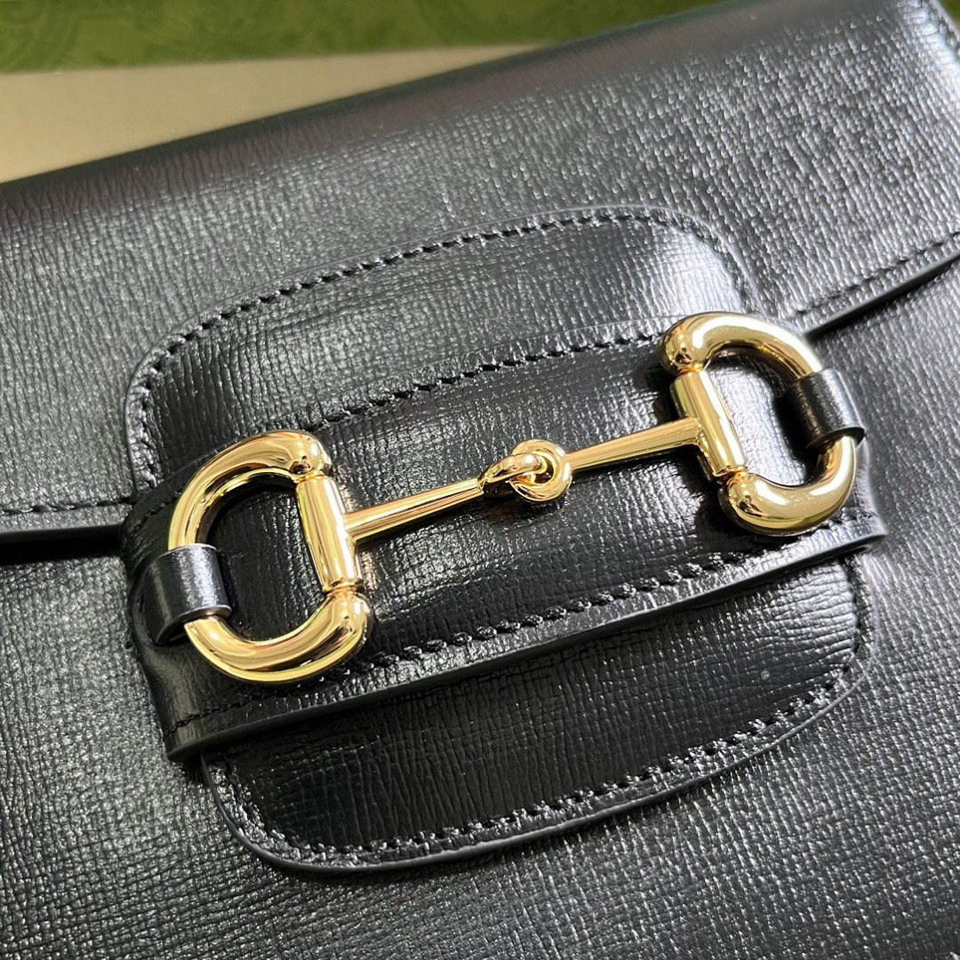 Bagsaaa Gvc*1 Horsebit 1955 Mini Rounded Bag Black - 18*17*6.5cm