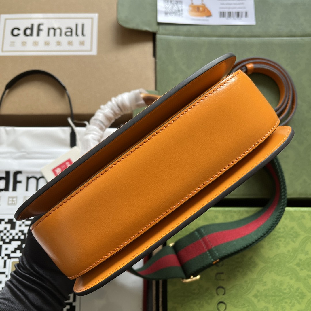 Bagsaaa Bamboo 1947 Top Handle Yellow Leather Bag - 21*15*7cm