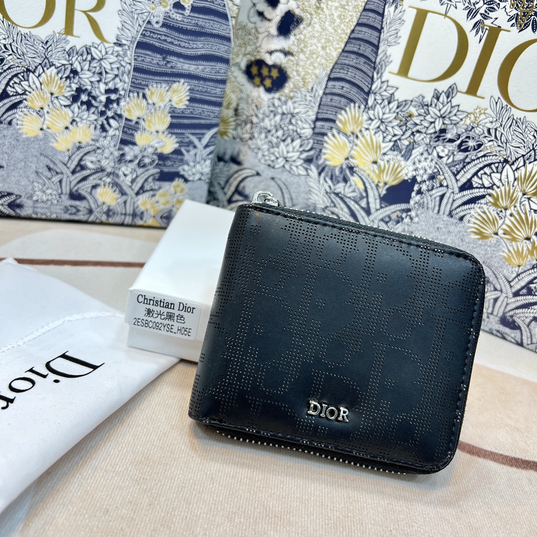 Bagsaaa D10r Black Leather Wallet - 11 x 9cm