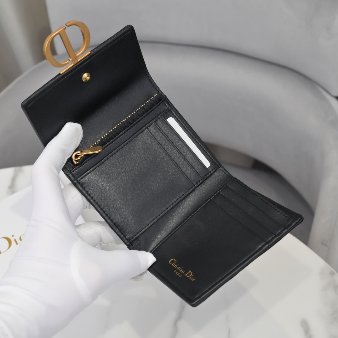 Bagsaaa D10r 30 Montaigne 3 Fold Wallet Black - 11*10*2cm