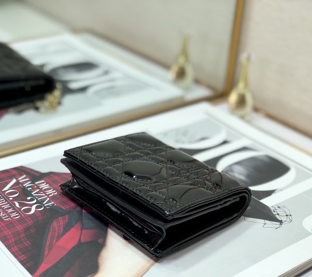Bagsaaa D10r Coin Purse Patent Leather Black - 11x9cm