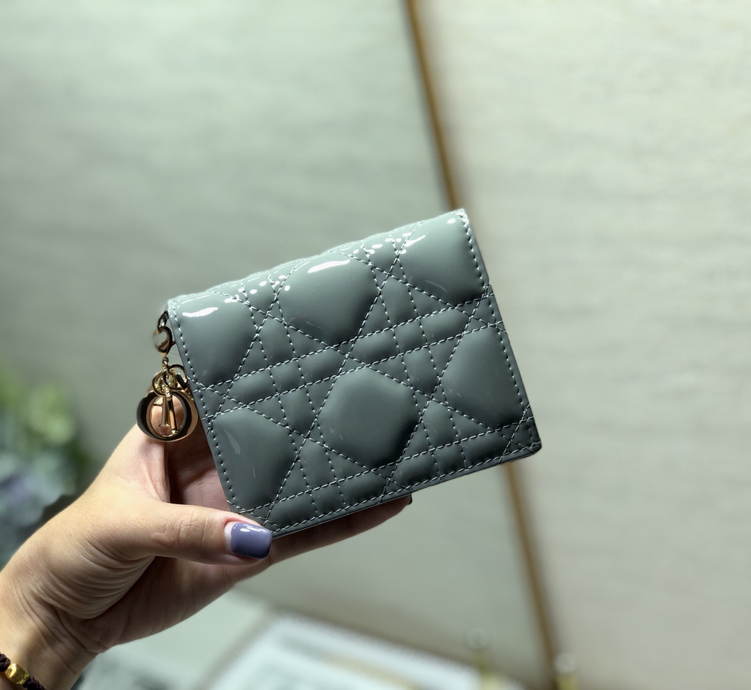 Bagsaaa D10r Coin Purse Patent Leather Green - 11x9cm