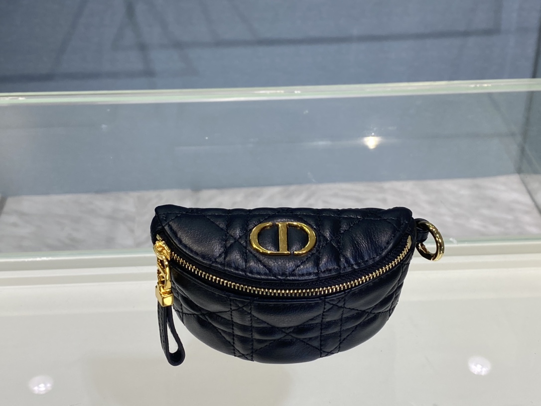 Bagsaaa D10r Caro Half Moon Coin Purse Black - 11.5cmx7cm x5cm 