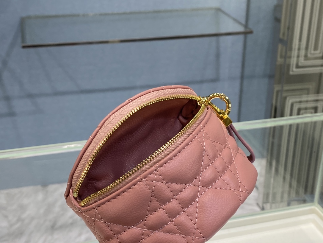 Bagsaaa D10r Caro Half Moon Coin Purse Pink - 11.5cmx7cm x5cm