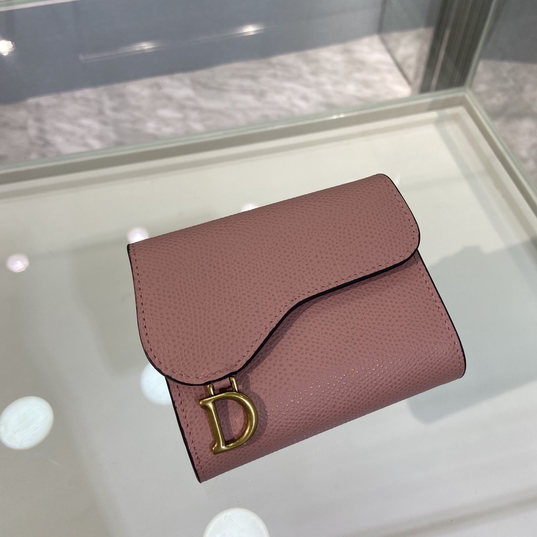 Bagsaaa D10r Saddle Wallet Pink Leather
