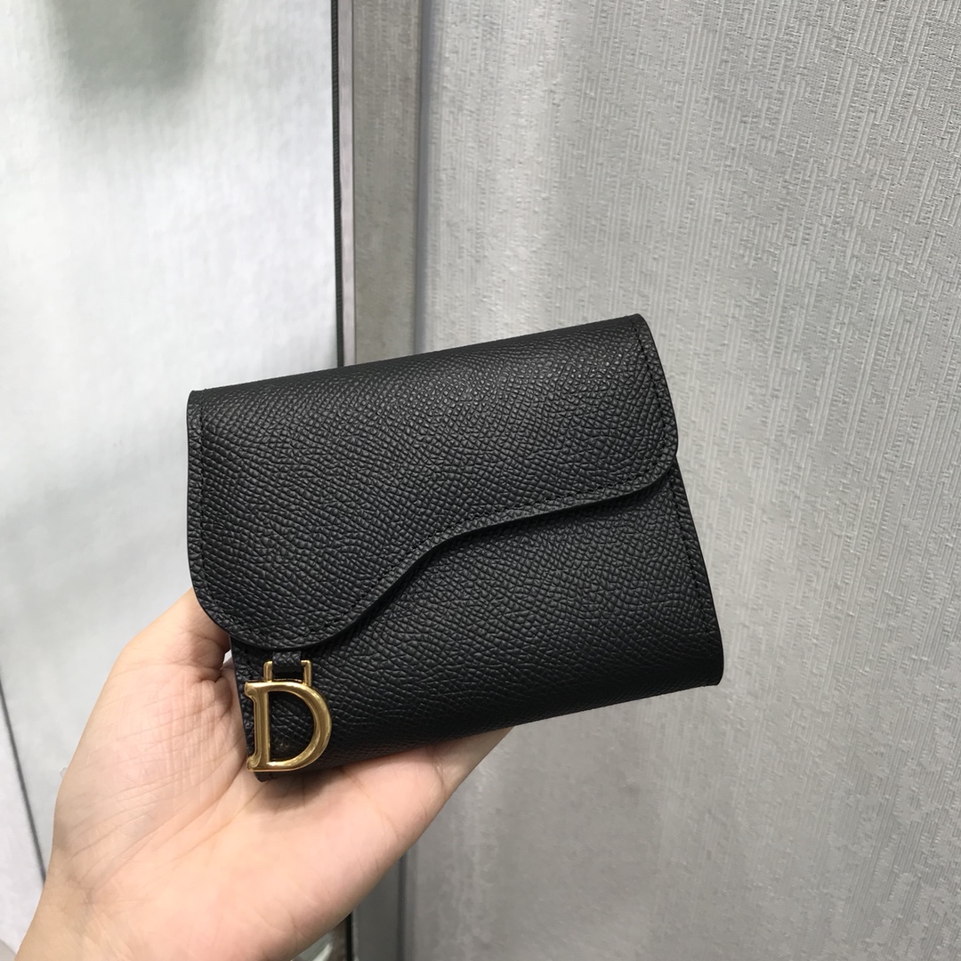 Bagsaaa D10r Saddle Wallet Black Leather