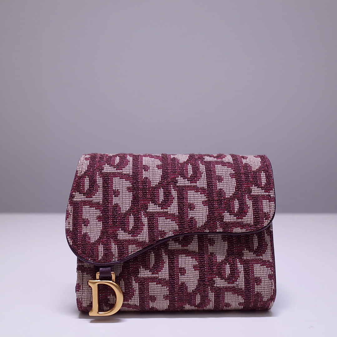 Bagsaaa D10r Saddle Oblique Wallet Red