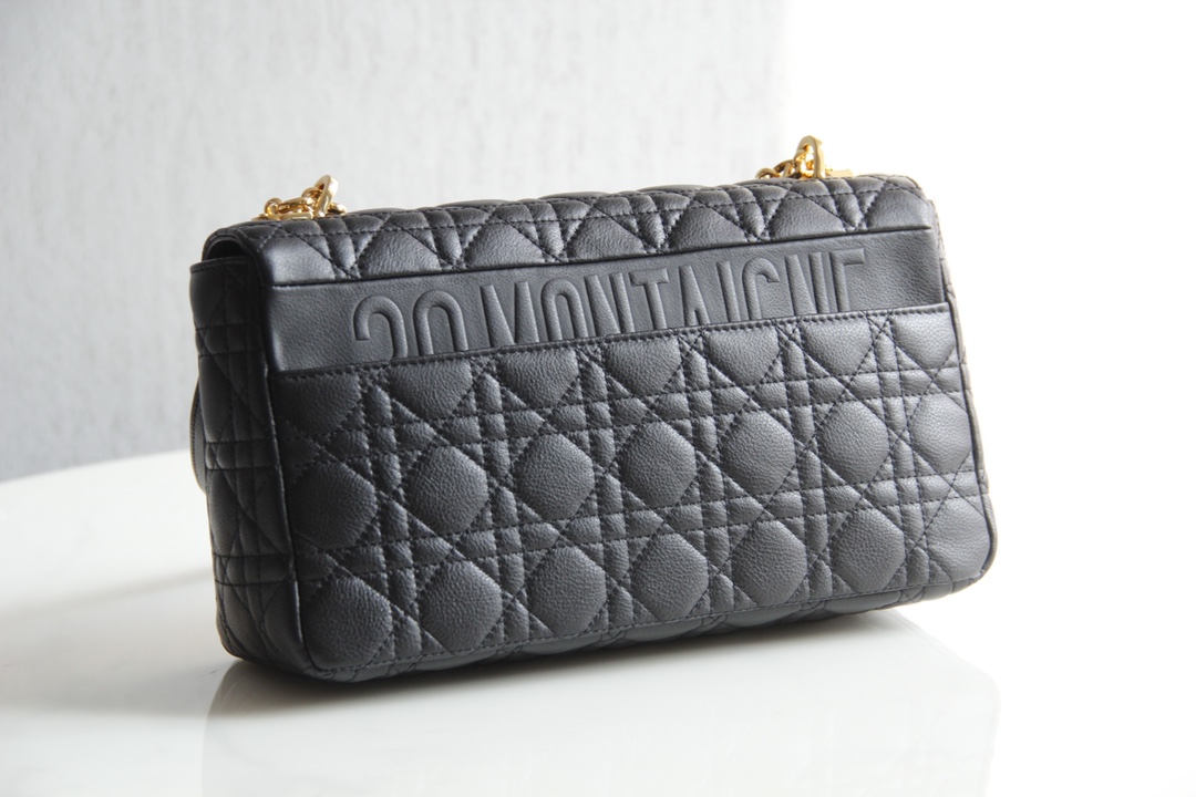 Bagsaaa D10r Meidum Caro Black S*pple Cannage Calfskin - 28x17x9cm