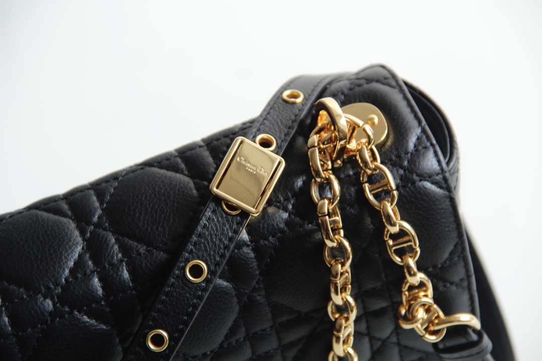 Bagsaaa D10r Meidum Caro Black S*pple Cannage Calfskin - 28x17x9cm