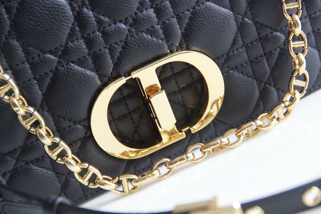 Bagsaaa D10r Meidum Caro Black S*pple Cannage Calfskin - 28x17x9cm