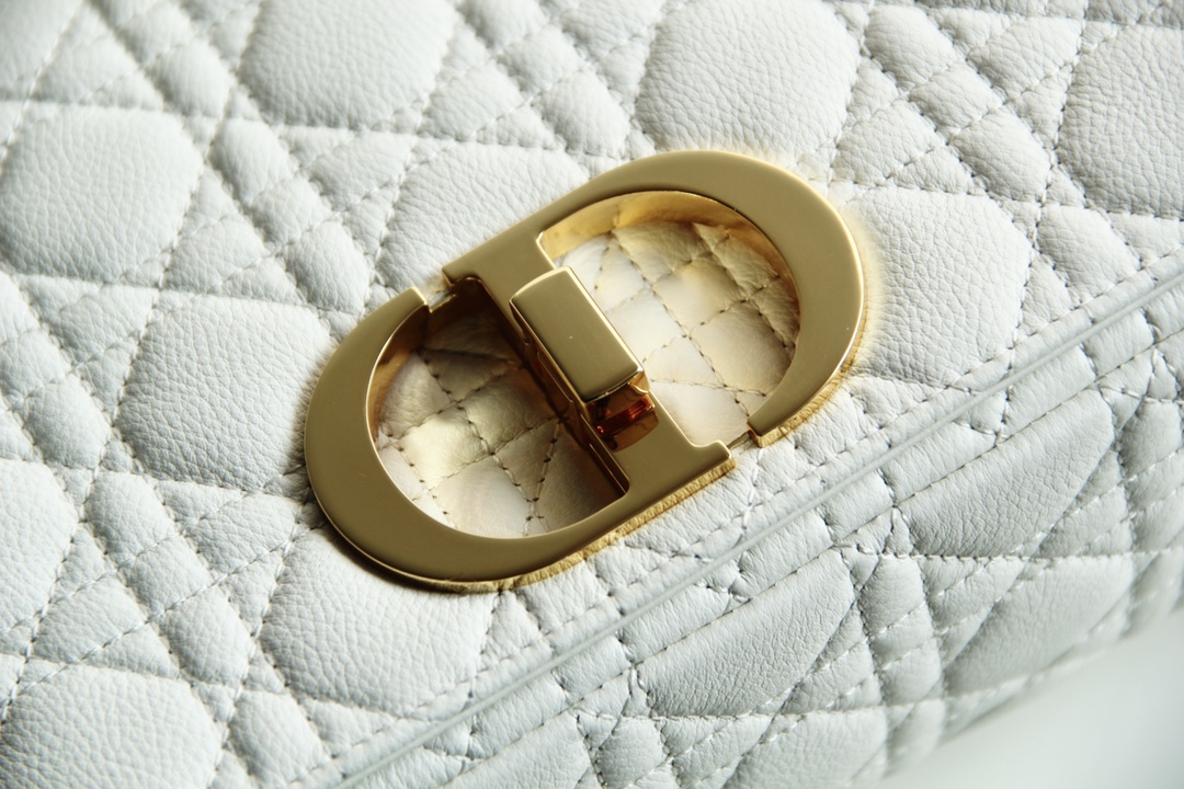Bagsaaa D10r Meidum Caro White S*pple Cannage Calfskin - 28x17x9cm