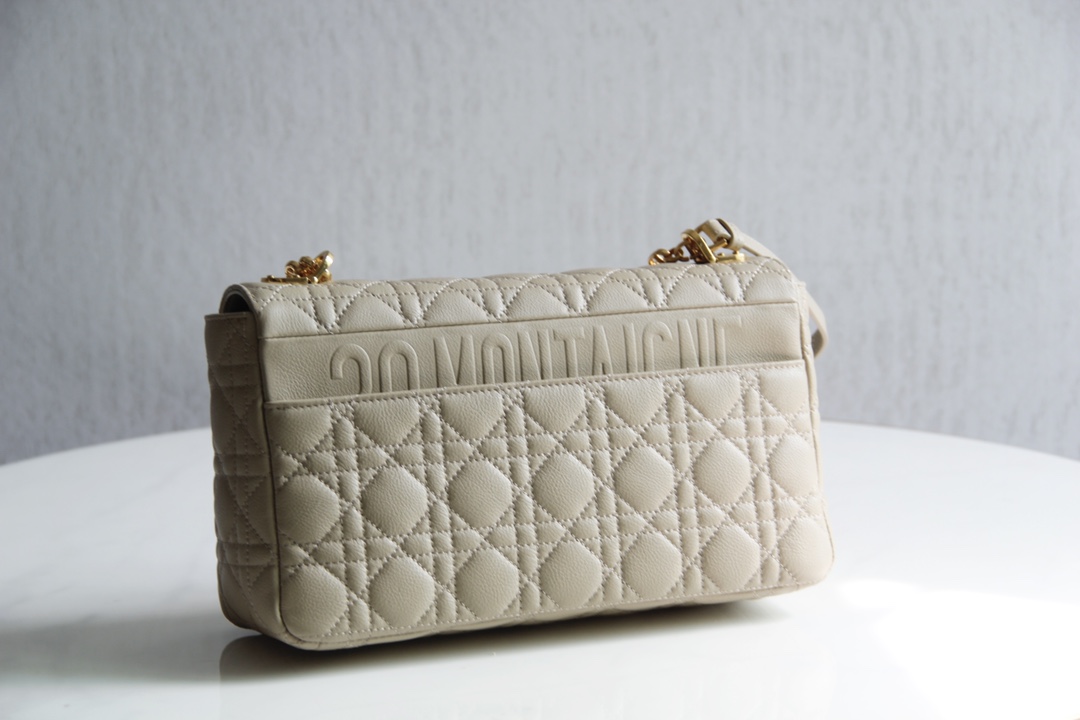 Bagsaaa D10r Meidum Caro Beige S*pple Cannage Calfskin - 28x17x9cm