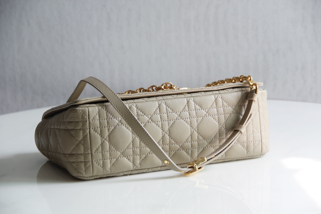 Bagsaaa D10r Meidum Caro Beige S*pple Cannage Calfskin - 28x17x9cm