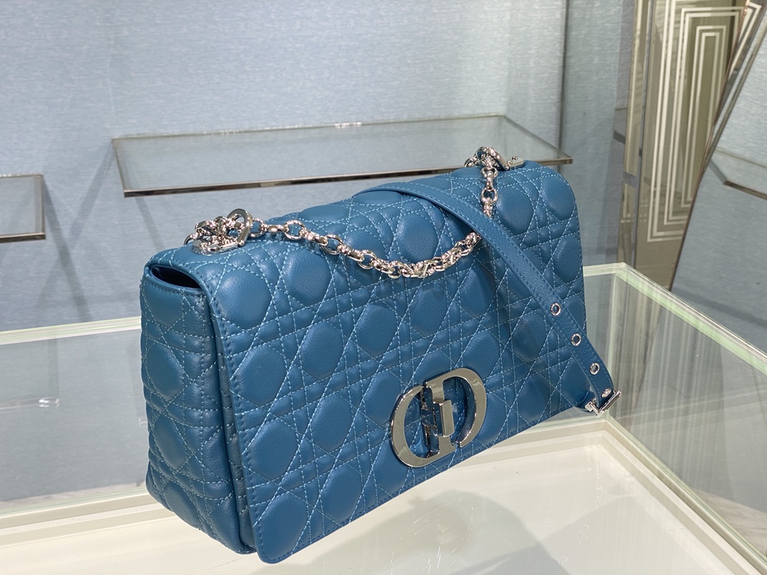 Bagsaaa D10r Meidum Caro Blue Silver Hardware - 28x17x9cm