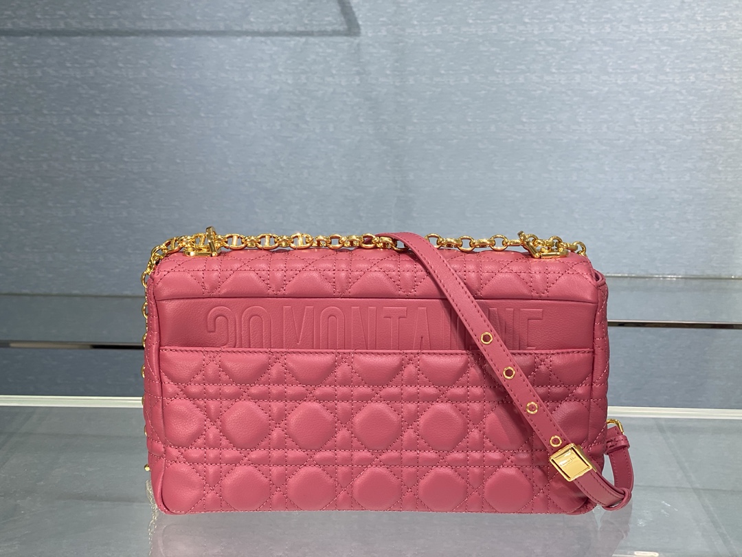 Bagsaaa D10r Meidum Caro Pink S*pple Cannage Calfskin - 28x17x9cm