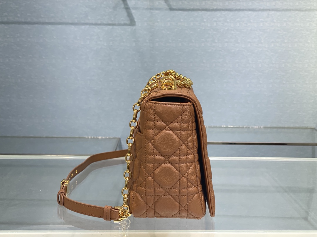 Bagsaaa D10r Meidum Caro Brown S*pple Cannage Calfskin - 28x17x9cm