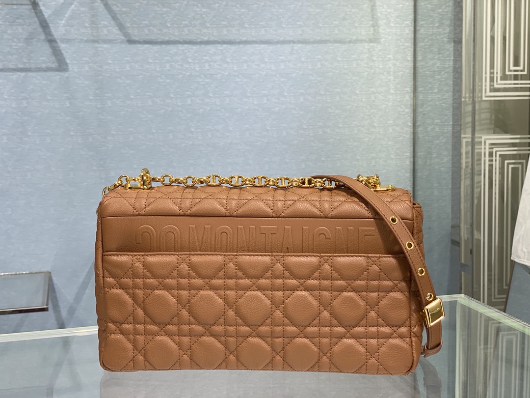 Bagsaaa D10r Meidum Caro Brown S*pple Cannage Calfskin - 28x17x9cm