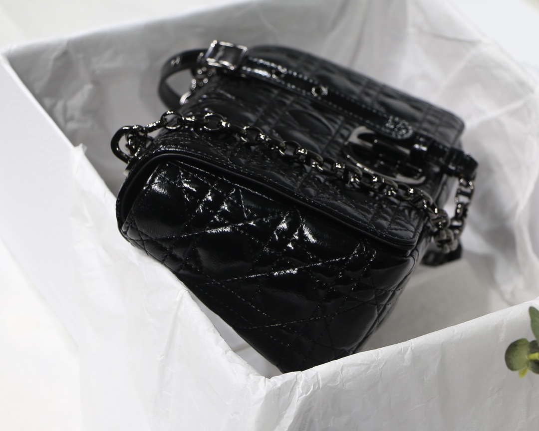 Bagsaaa D10r Medium Caro Black Cannage - 25.5 x 15.5 x 8 cm