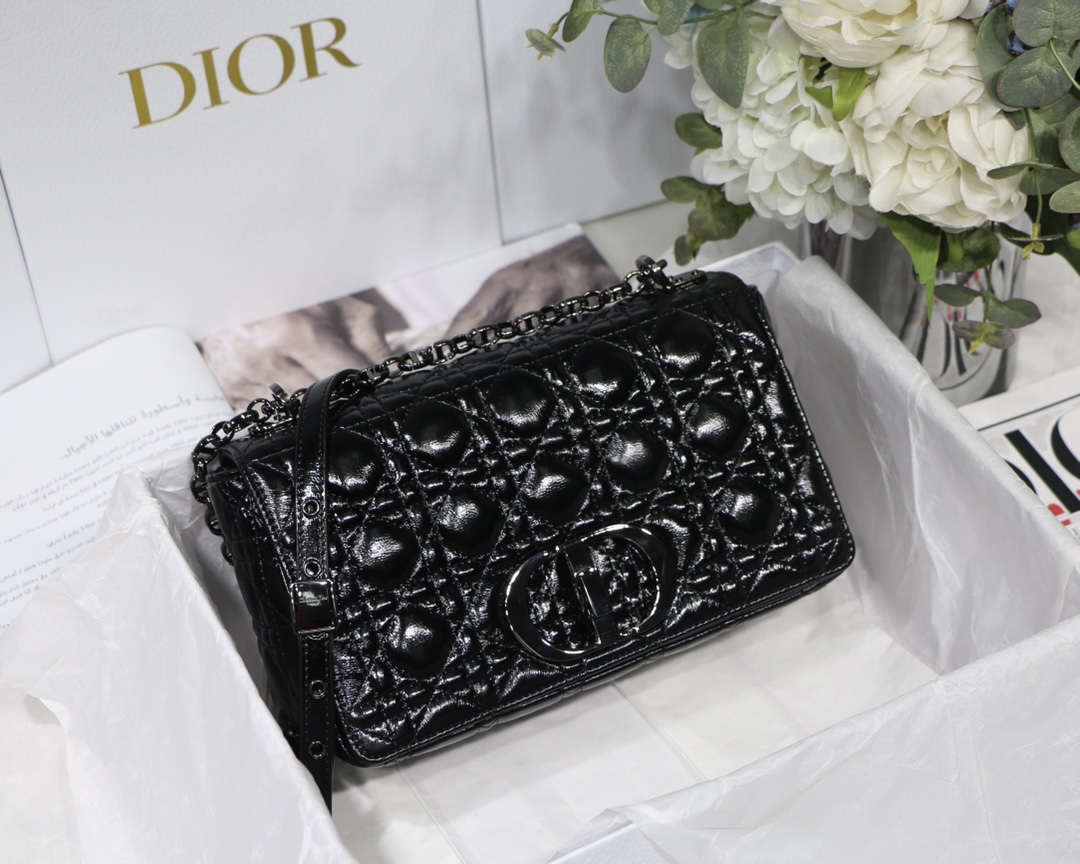 Bagsaaa D10r Medium Caro Black Cannage - 25.5 x 15.5 x 8 cm