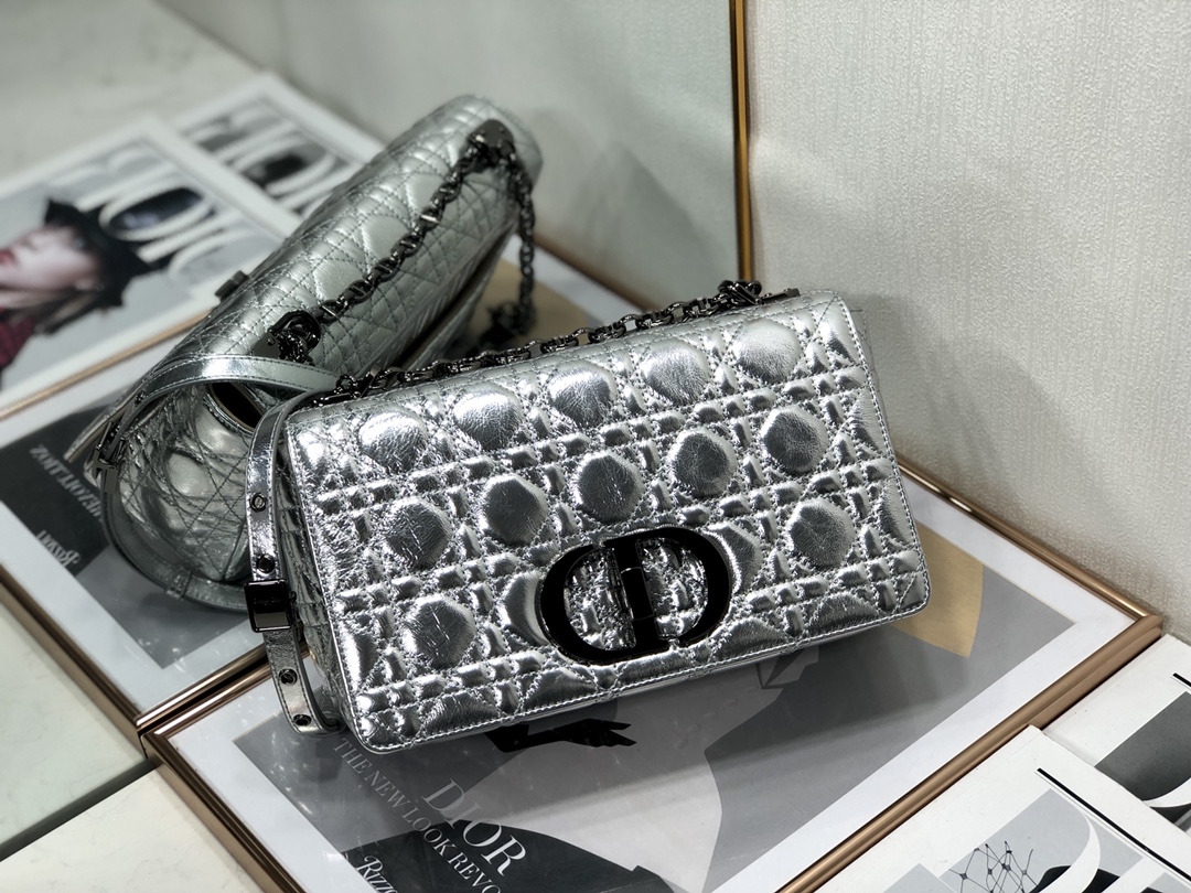 Bagsaaa D10r Medium Caro Silver Cannage - 25.5 x 15.5 x 8 cm