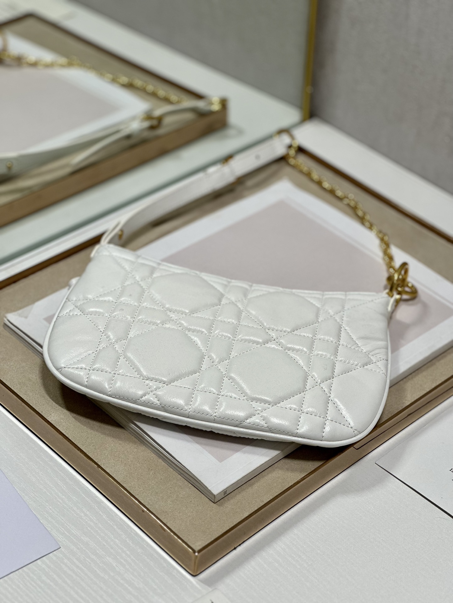 Bagsaaa D10r Caro Nomad Bag White Gold - 25x16x2.5cm