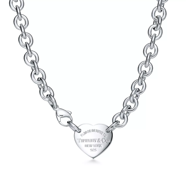 Bagsaaa T*f*ny & Co Heart Tag Chain Link Choker
