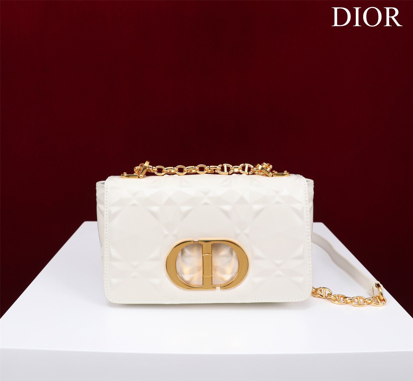 Bagsaaa D10r Caro Small Shoulder Bag White - 20×12×7cm