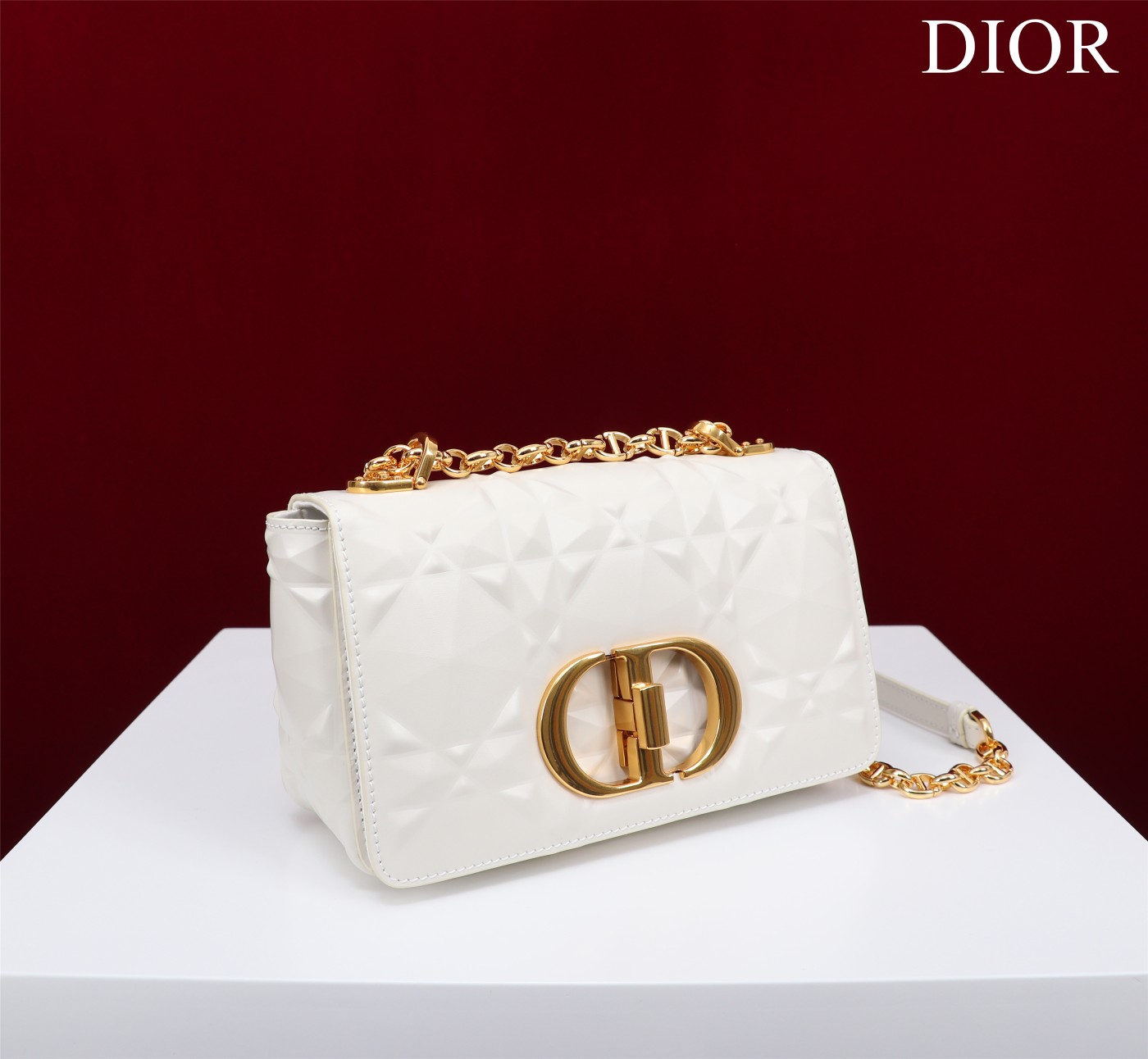Bagsaaa D10r Caro Small Shoulder Bag White - 20×12×7cm