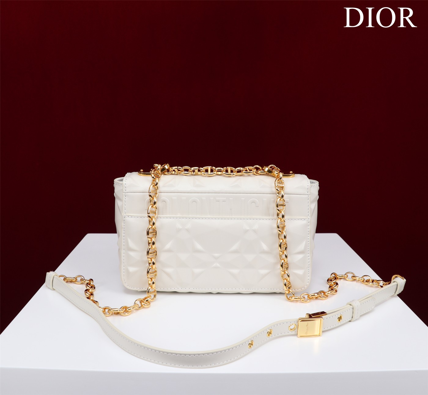Bagsaaa D10r Caro Small Shoulder Bag White - 20×12×7cm
