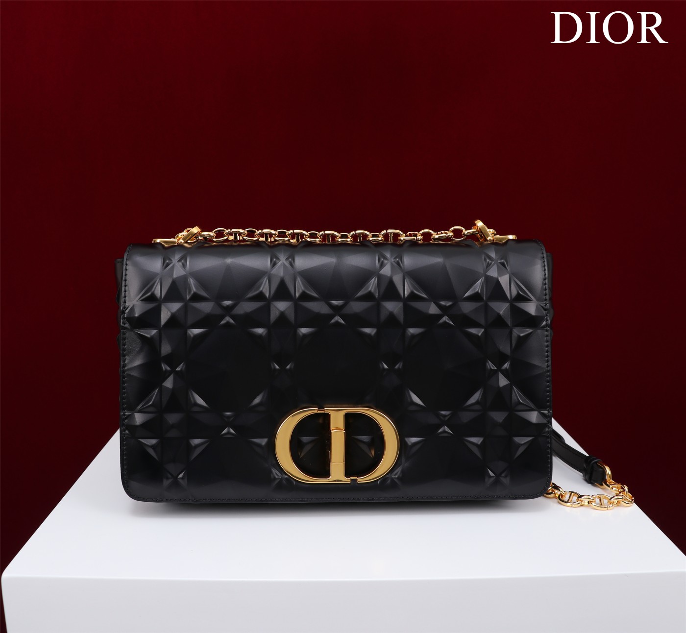 Bagsaaa D10r Caro Large Shoulder Bag Black With Gold Hardware - 28x17x9cm
