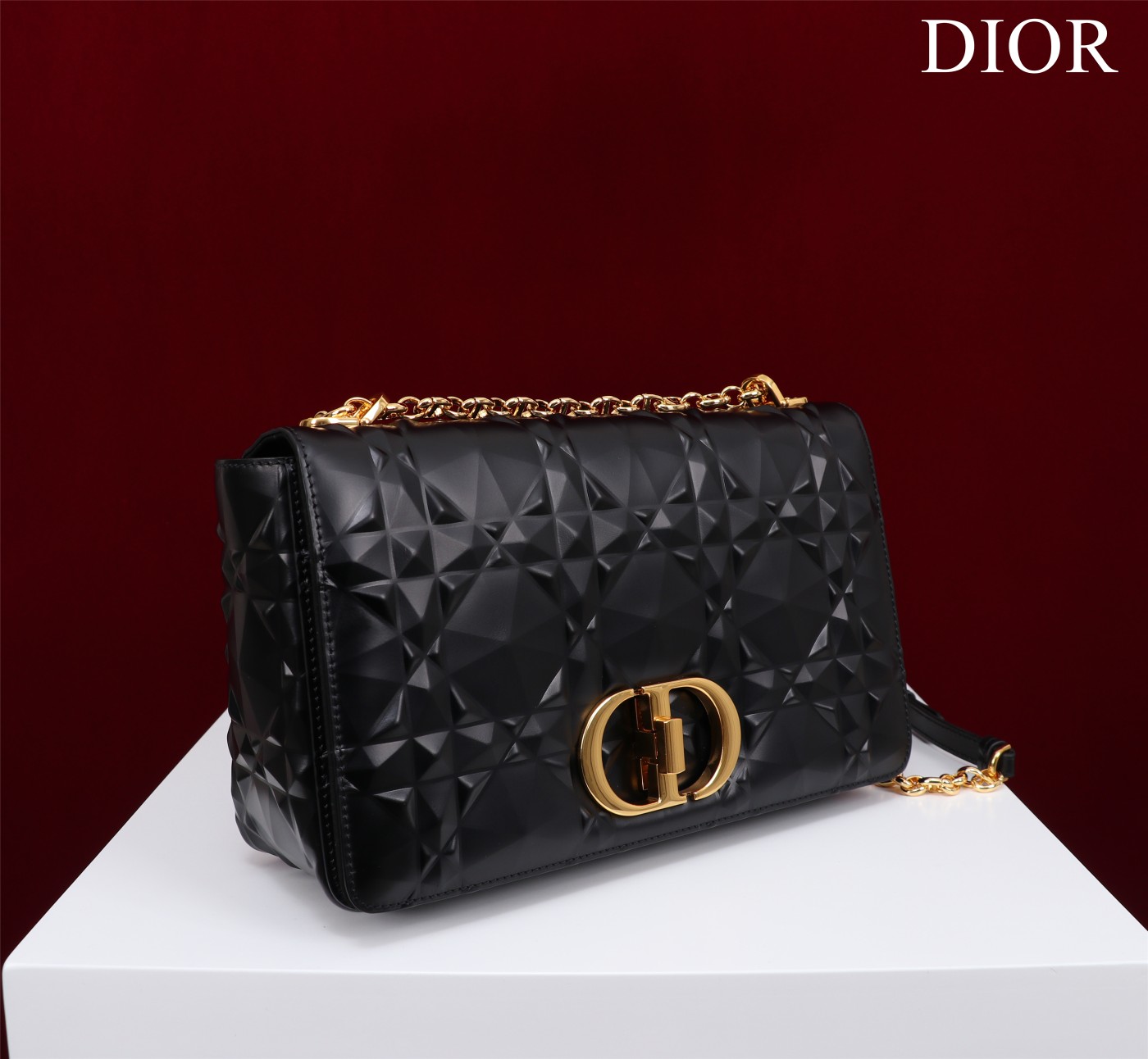 Bagsaaa D10r Caro Large Shoulder Bag Black With Gold Hardware - 28x17x9cm