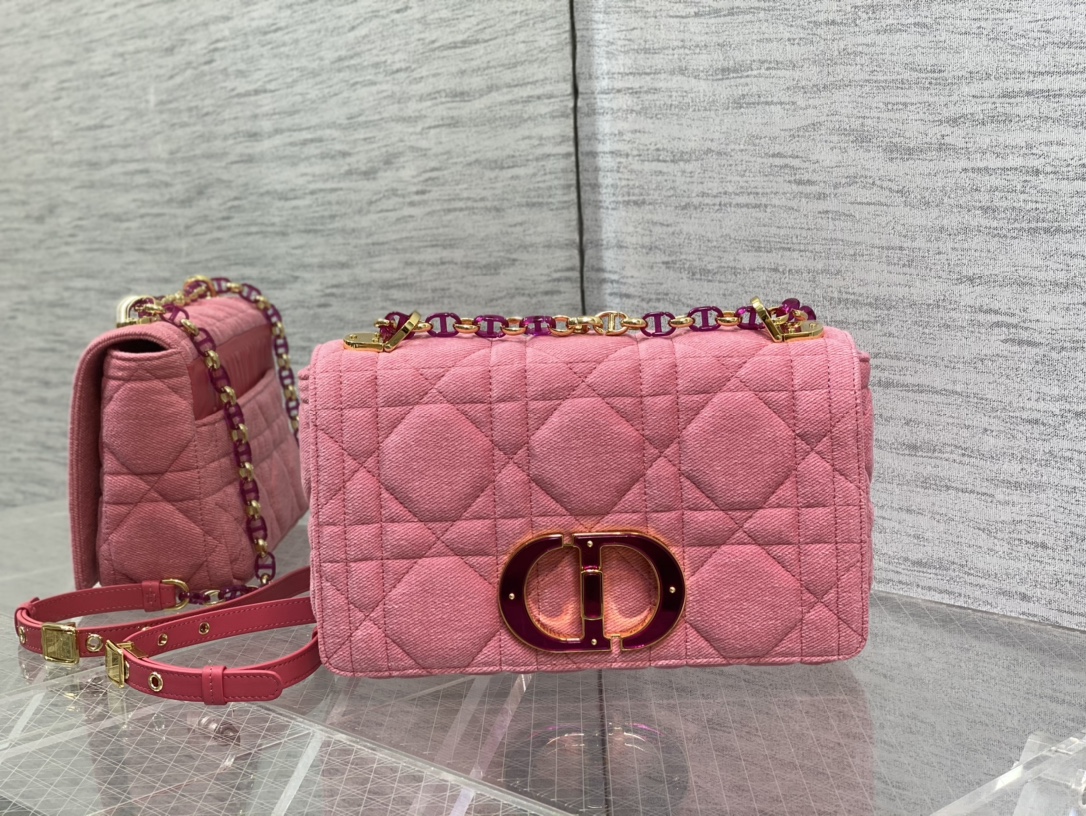Bagsaaa D10r Caro Macrocanage Denim Pink - 25.5*15.5*8cm