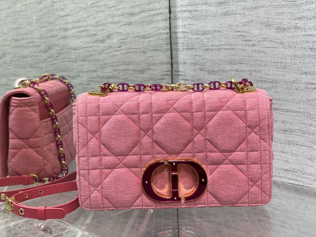 Bagsaaa D10r Caro Macrocanage Denim Pink - 25.5*15.5*8cm