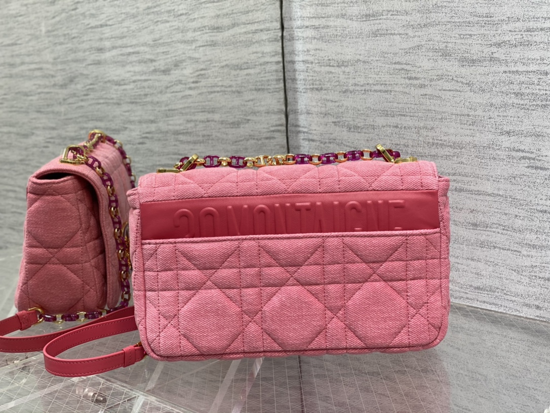 Bagsaaa D10r Caro Macrocanage Denim Pink - 25.5*15.5*8cm