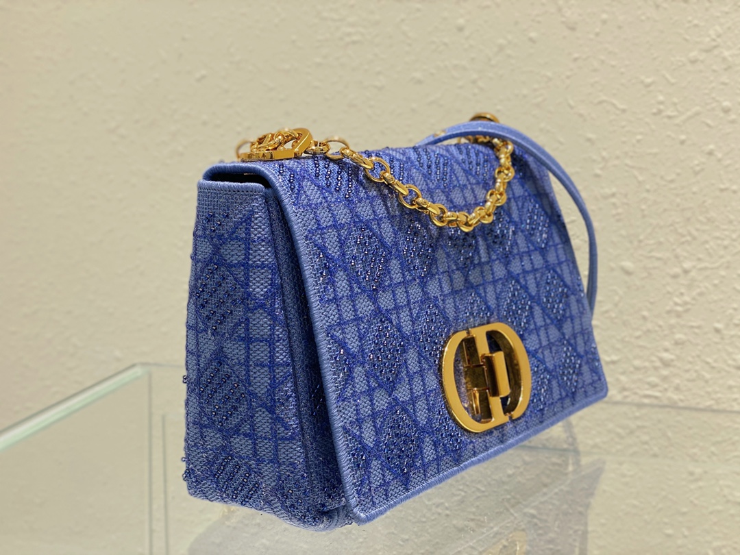 Bagsaaa D10r Caro Medium Cannage Blue Bag - 25.5*15.5*8cm