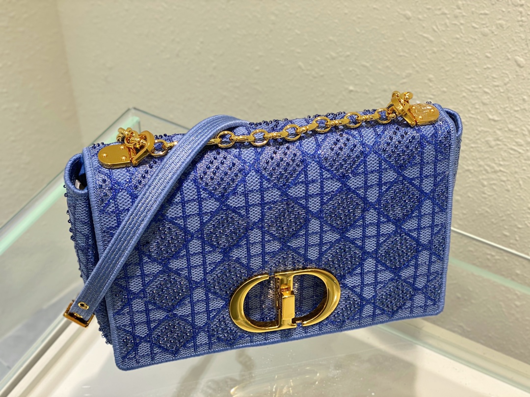 Bagsaaa D10r Caro Medium Cannage Blue Bag - 25.5*15.5*8cm
